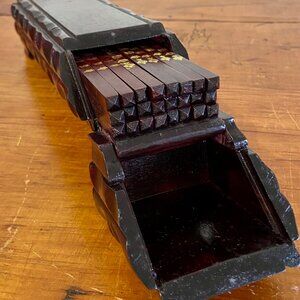 Vintage Traditional Wooden Box of 24 Hand Carved Chopsticks